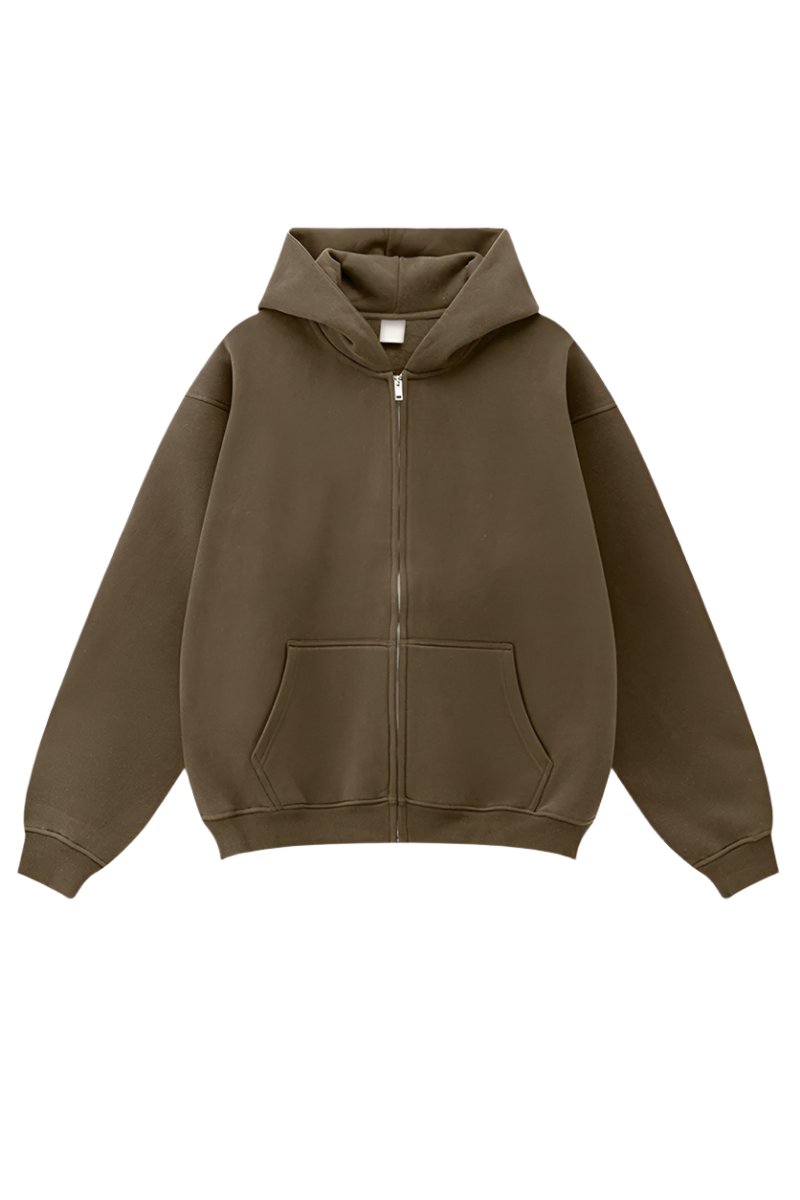 Fleece Streetwear Zip Hoodie