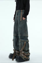 Detachable Patchwork Vintage Jeans