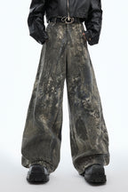 3D Print Paint-Splatter Straight Jeans