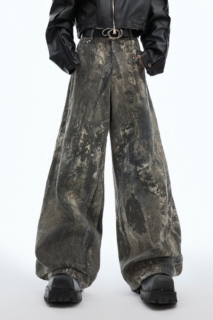 3D Print Paint-Splatter Straight Jeans