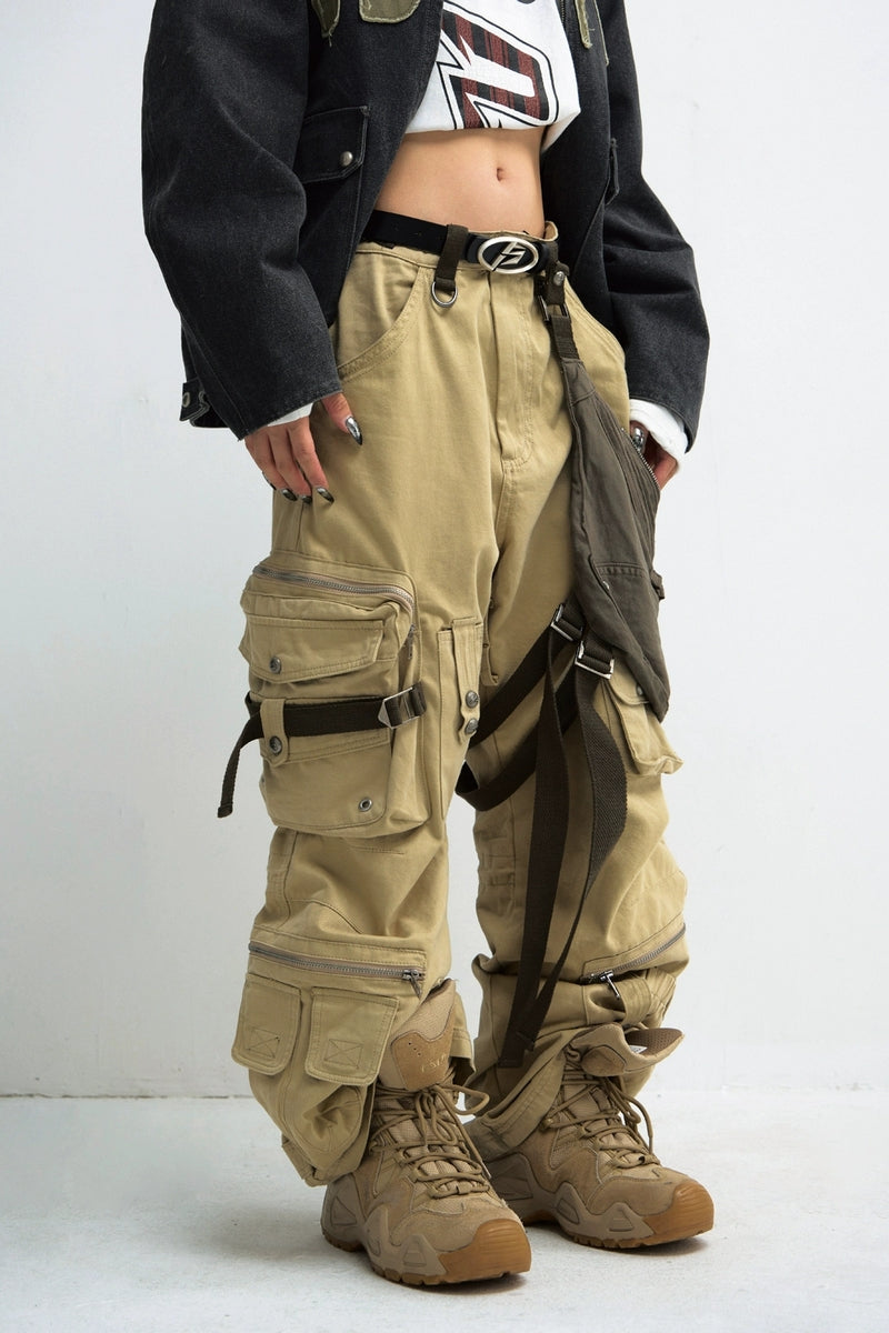 Detachable Bag Multi-Pocket Pants