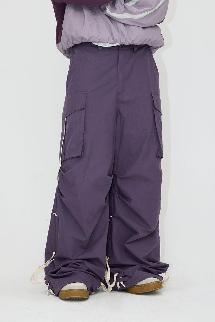 Drawstring Vintage Parachute Cargo Pants