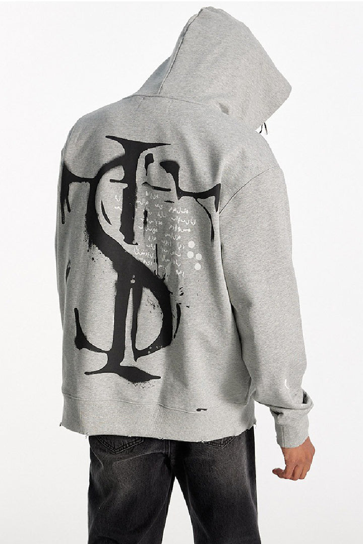 Spray Paint Distressed Hoodie