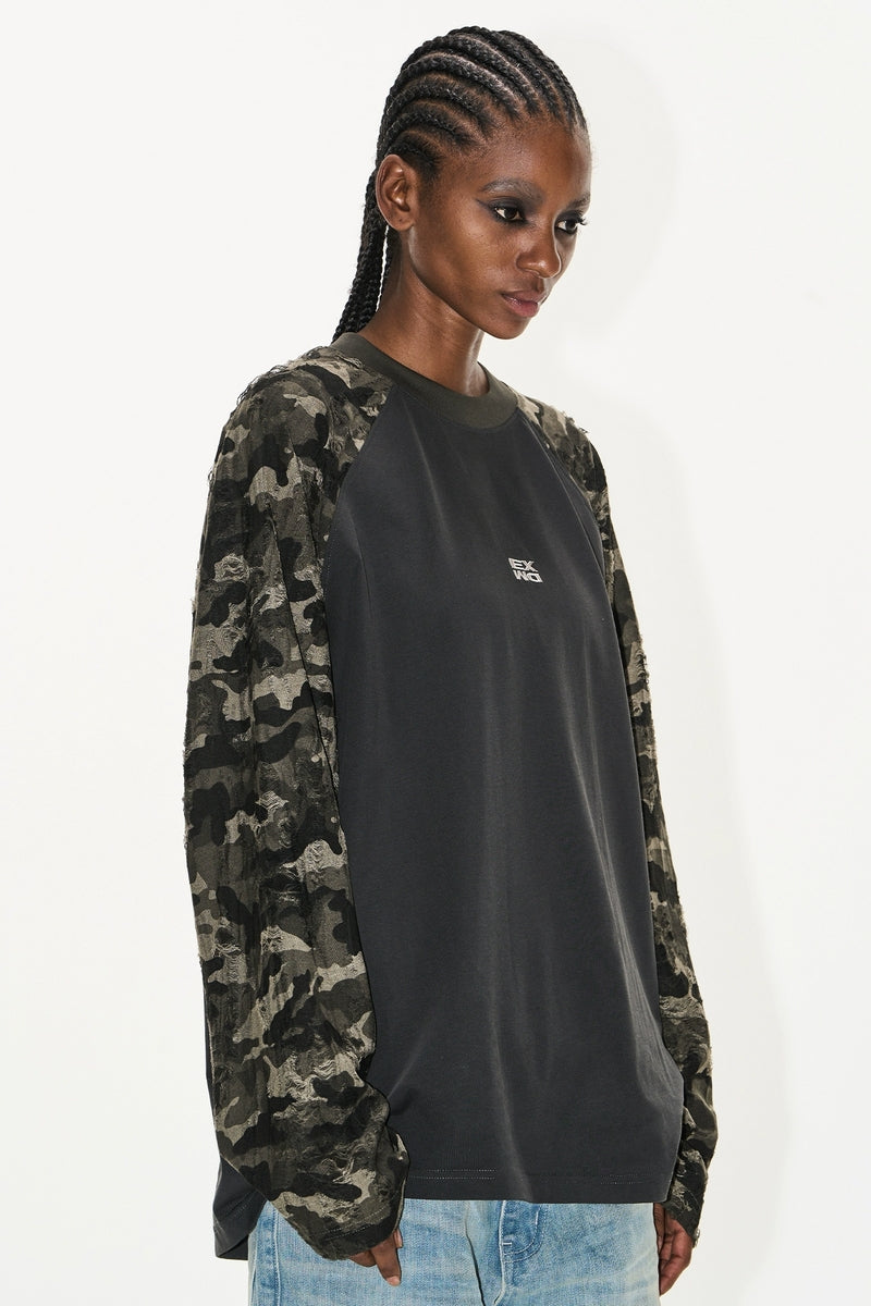 Camo Logo Raglan Long-Sleeve Tee