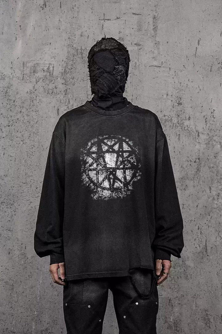 Knife Cut Graphic Long Sleeve