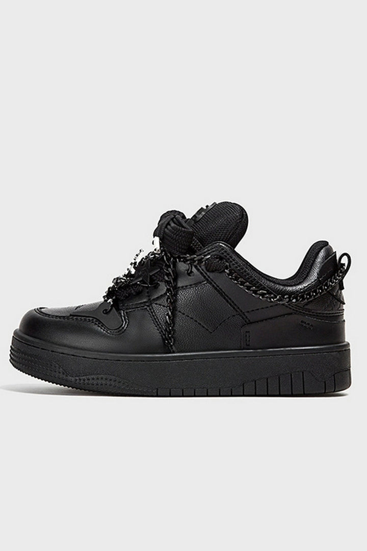 Chain Platform Black Sneakers