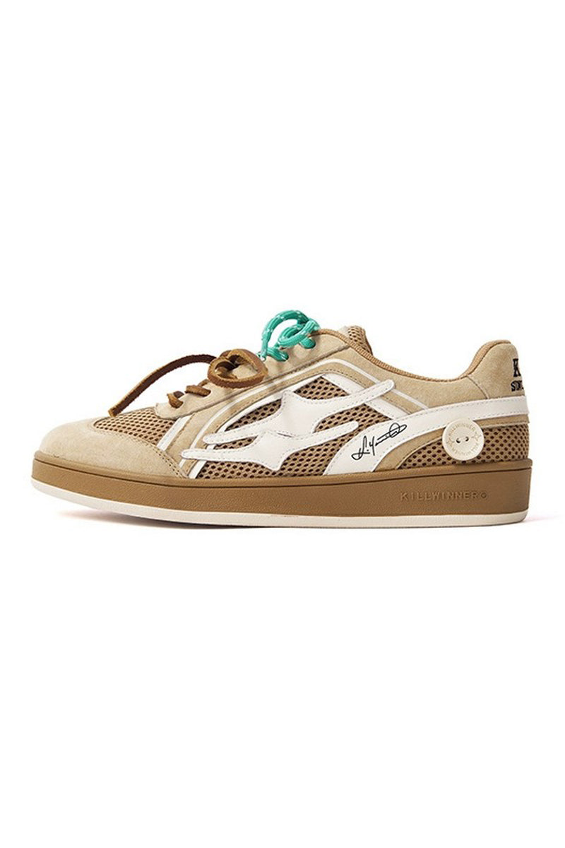 Earthy Brown Unisex Retro Low Top Trainers