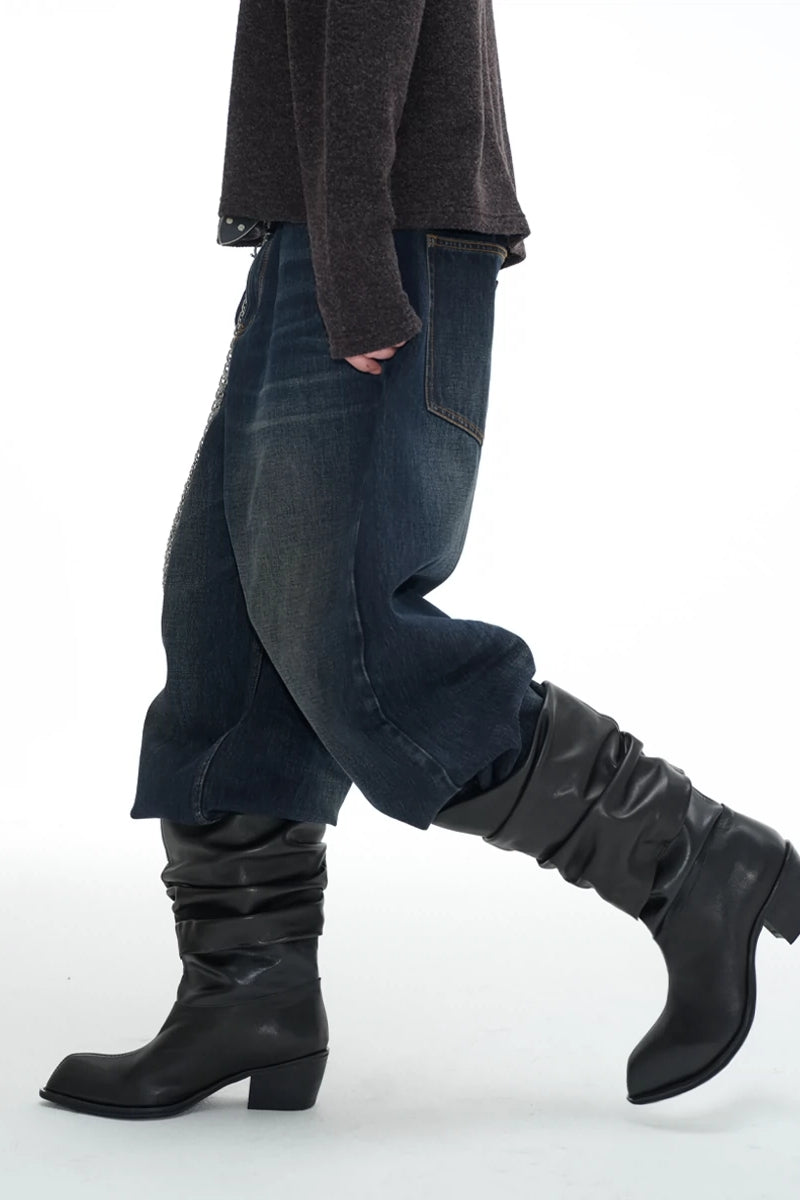 jcaesar studio KNIGHT BOOTS ブーツ Wrinkled Leather Knight Boots - JCAESAR – Copping Zone