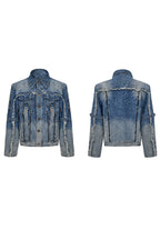 Distressed Gradient Denim Jacket