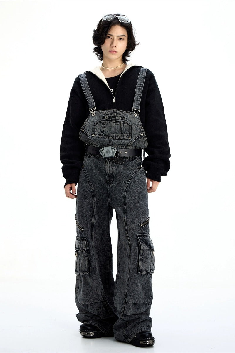 Vintage Multi-Pocket Overalls