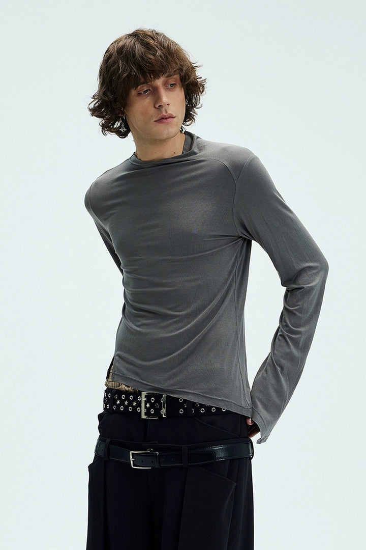 Asymmetric Slim Fit Long Sleeve Tee