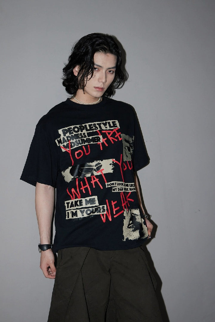 Graffiti Print Loose T-Shirt