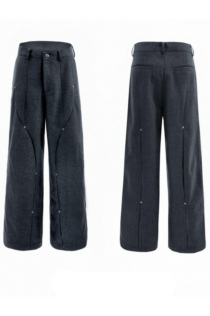 Deconstructed Wool Studded Trousers