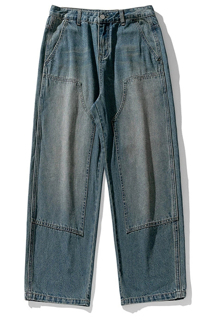 Washed Double-Knee Work Jeans