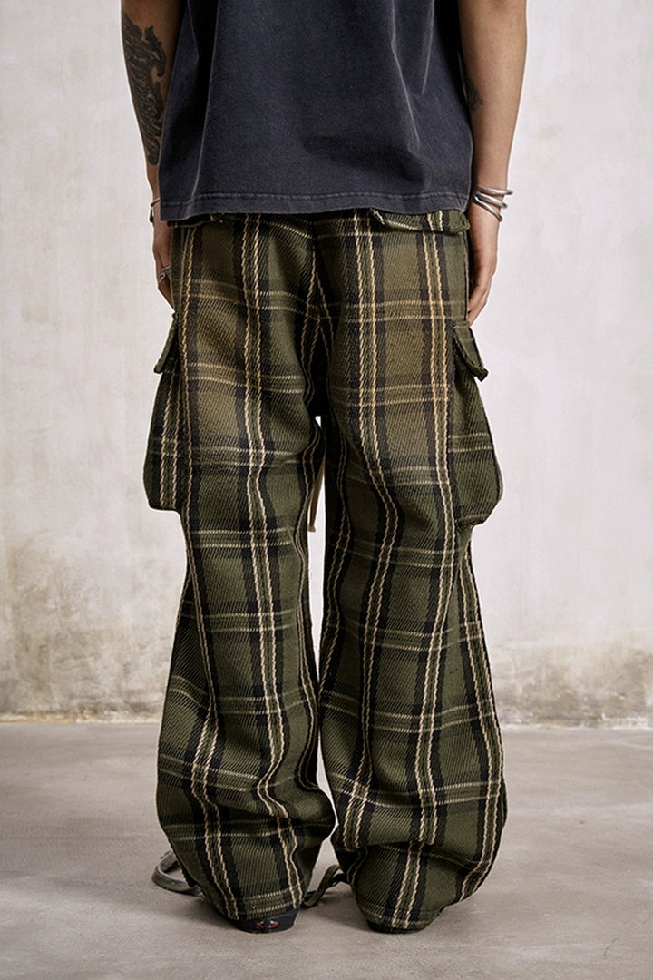 Plaid Loose Fit Cargo Pants