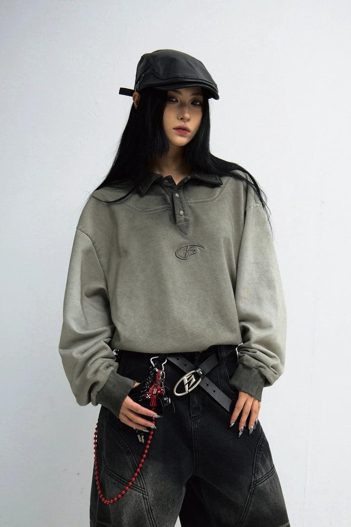 Dirty Wash Polo Sweatshirt