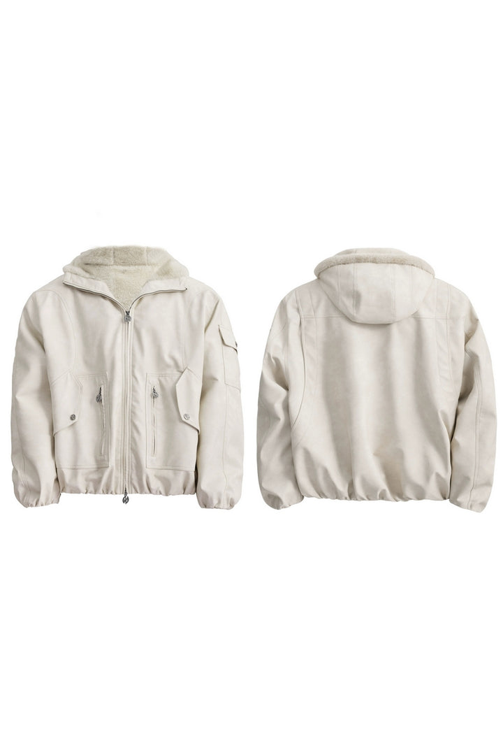 Reversible Distressed Hooded Jacket