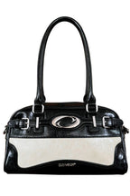 Vintage Waxed Leather Colorblock Pillow Bag