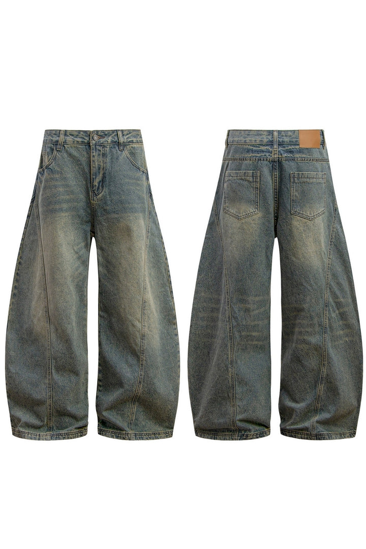 Vintage Washed Wide-Leg Jeans