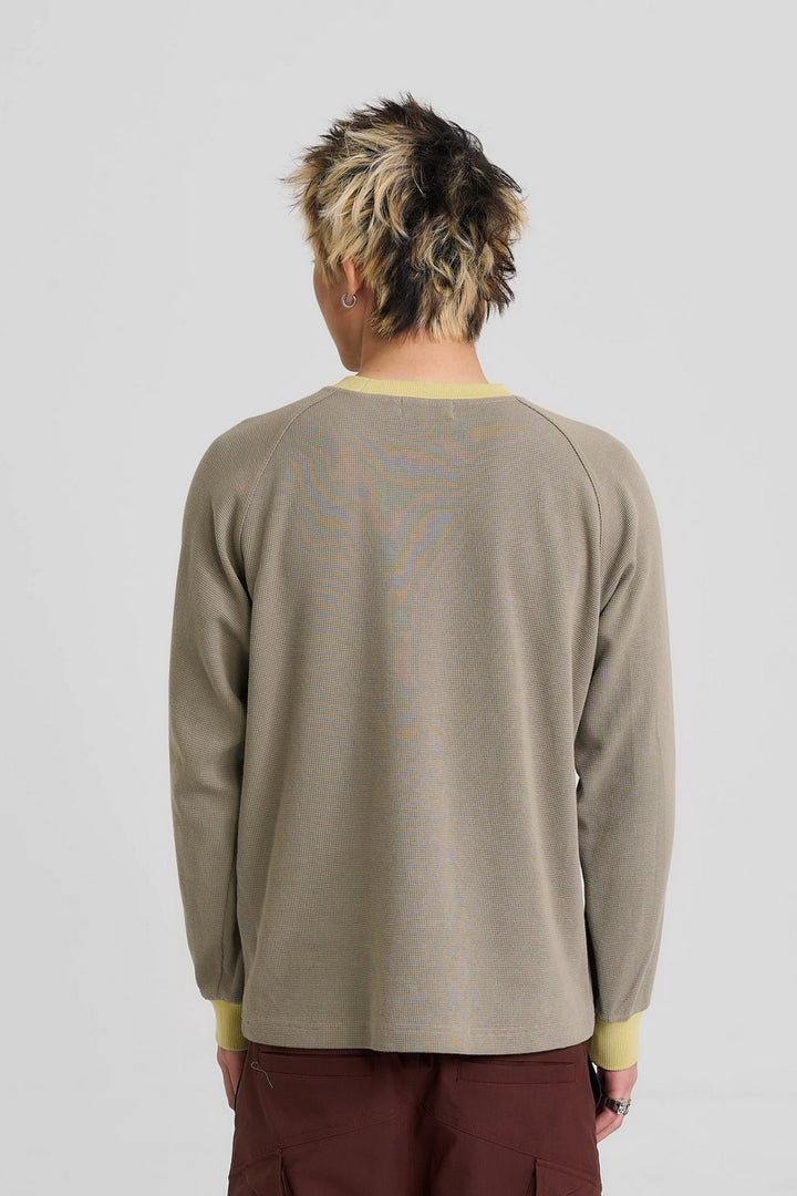 Graphic Waffle Knit Long Sleeve