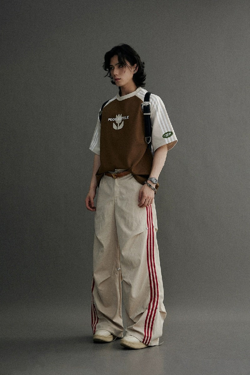 Millennium Stripe Loose Parachute Pants