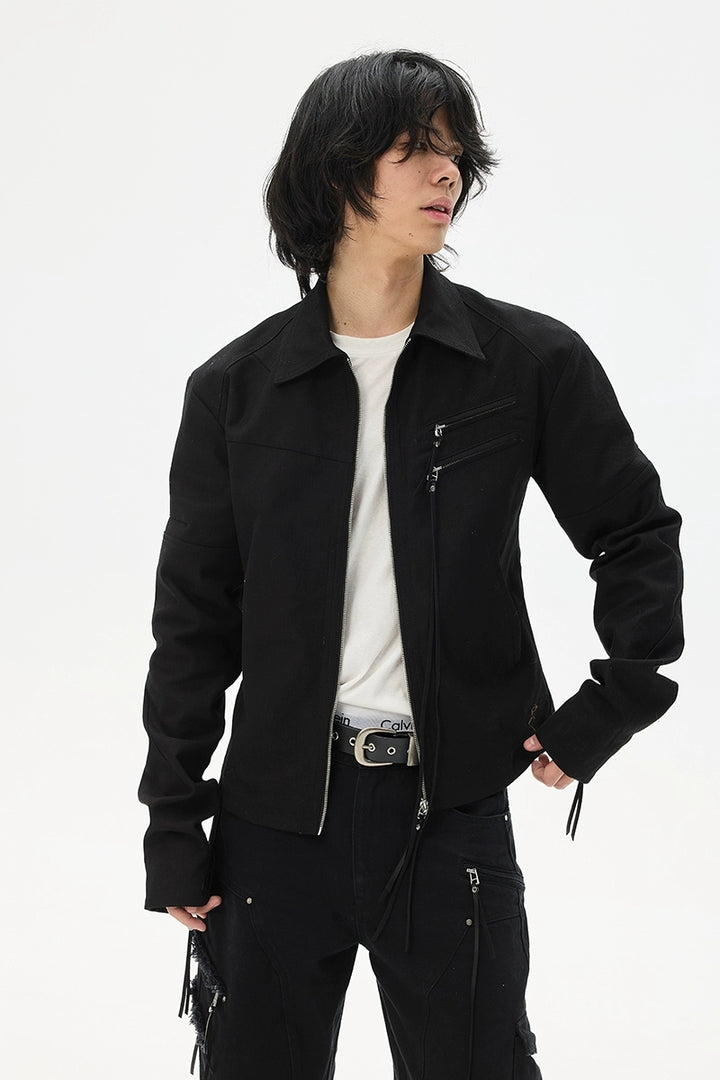 Vintage Slim Fit Zip Detail Jacket