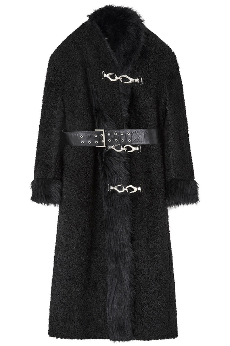 Faux Fur Wool Blend Coat