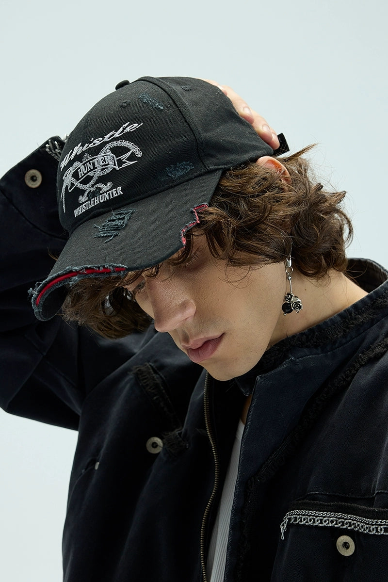 Distressed Embroidered Baseball Cap