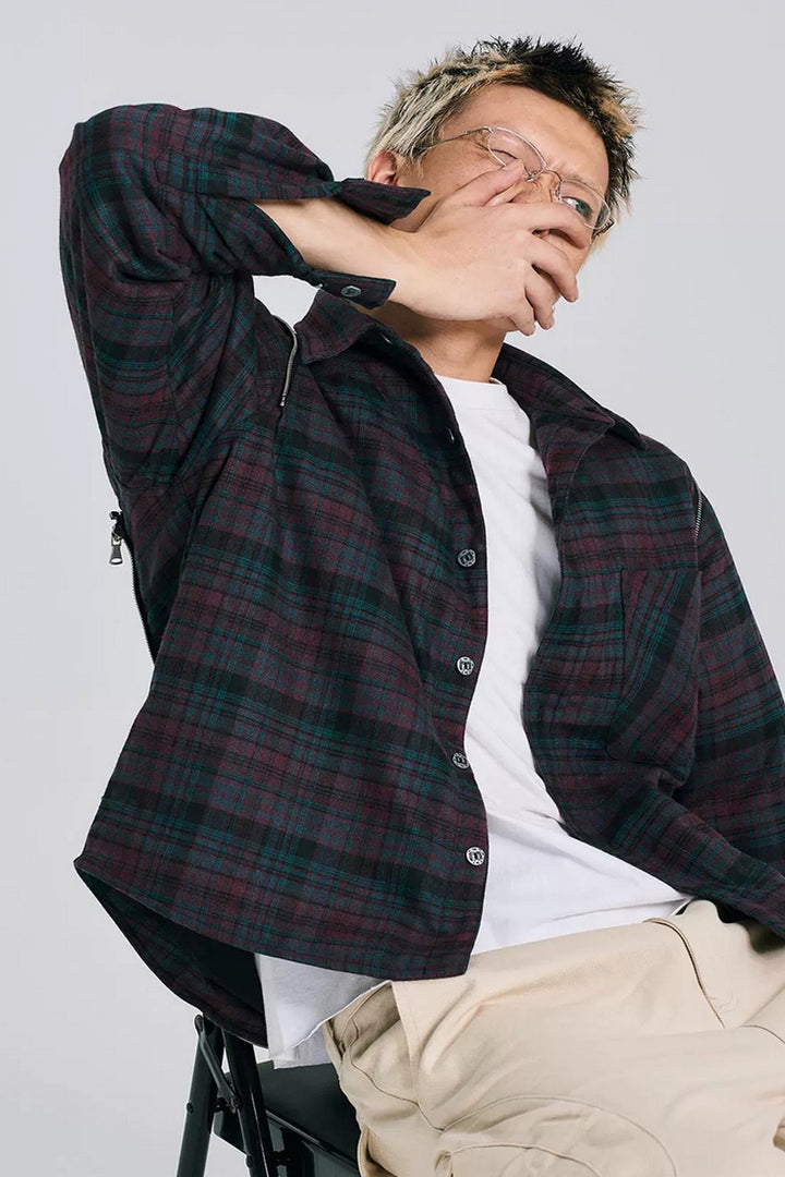 Dual-Purpose Plaid Cotton Jacket