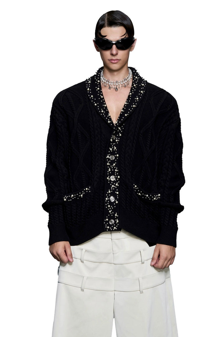 Opulent Pearl Knit Cardigan