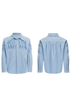 Pleated Pearl Accent Shirt
