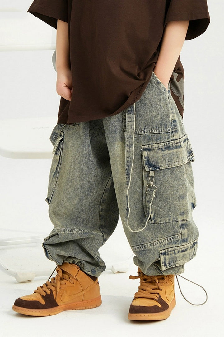 Denim Cargo Pants