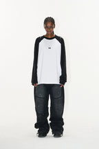 Logo Embroidered Raglan Long-Sleeve Tee