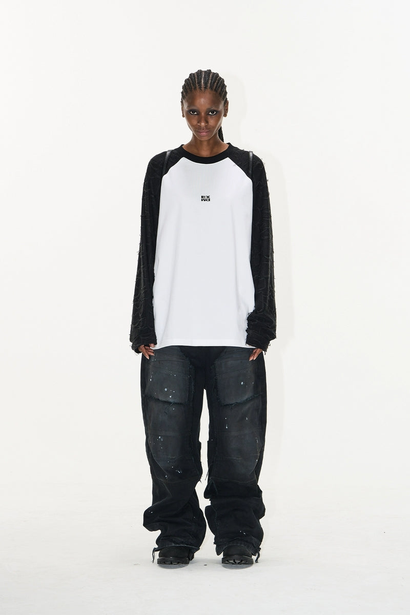 Logo Embroidered Raglan Long-Sleeve Tee