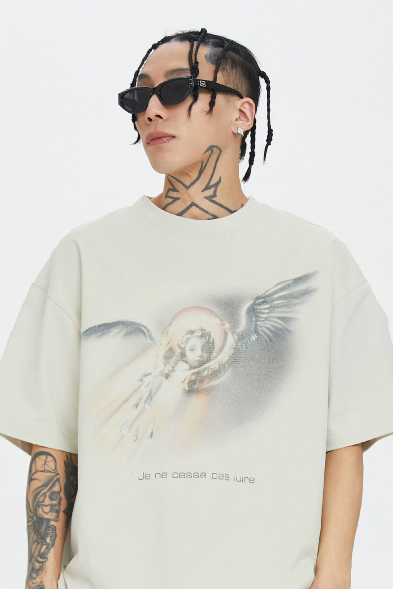 Angel Print Vintage Tee