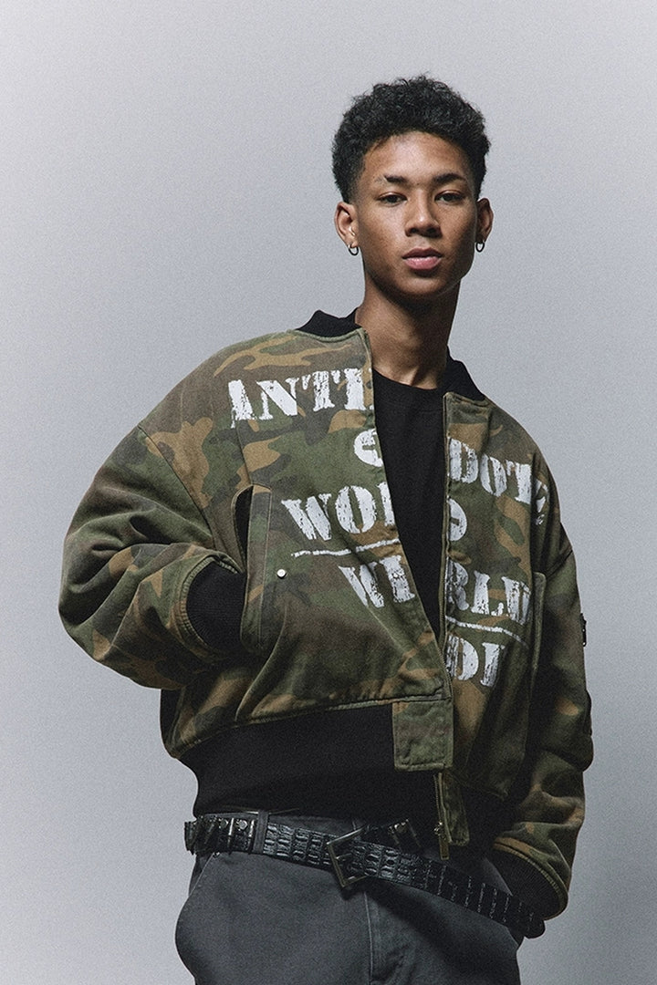 Reversible Camo Padded Bomber Jacket