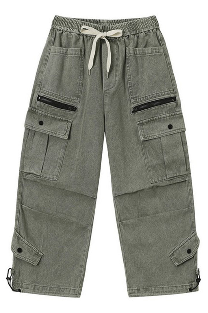 Loose Fit Denim Cargo Pants