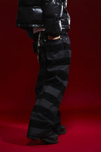 Striped Straight-Leg Jeans