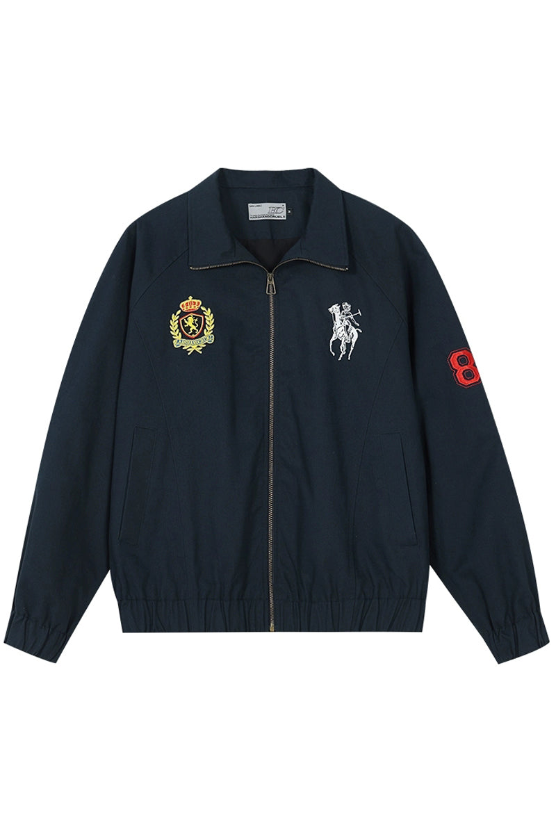 Embroidered Harrington Casual Jacket