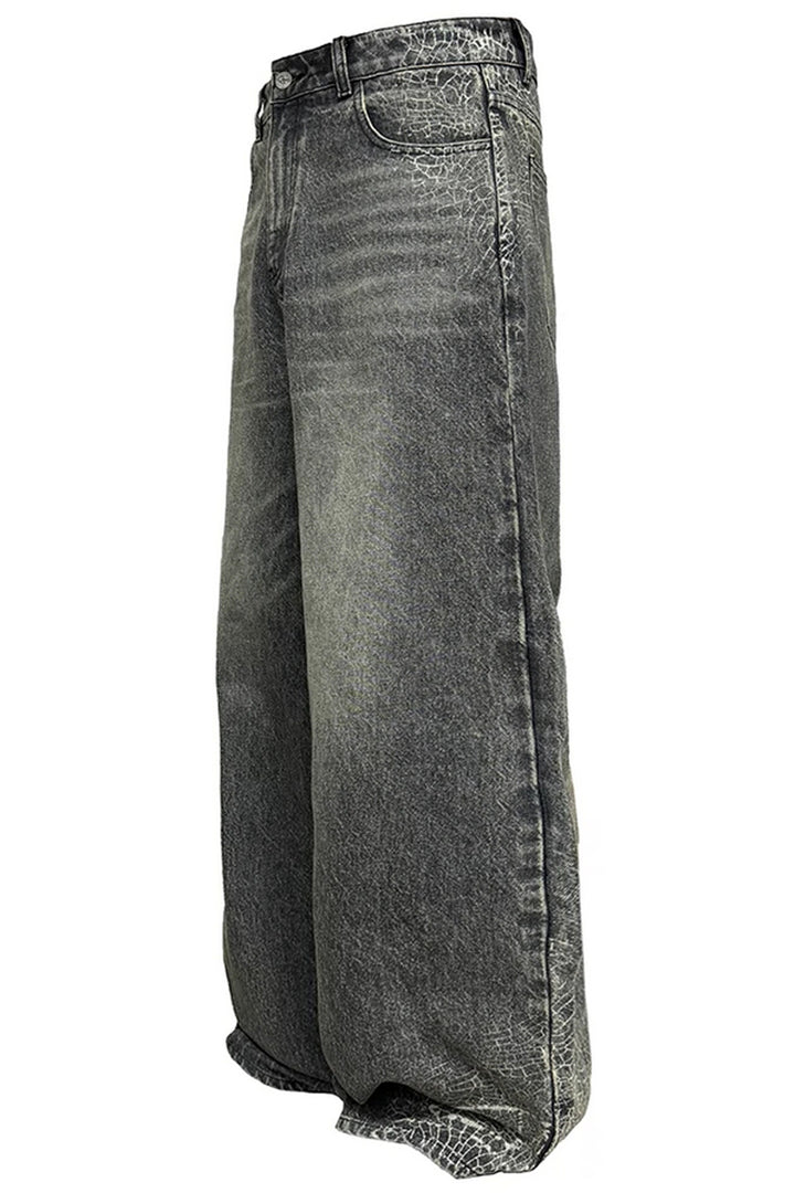 Cobweb Pattern Wide Jeans