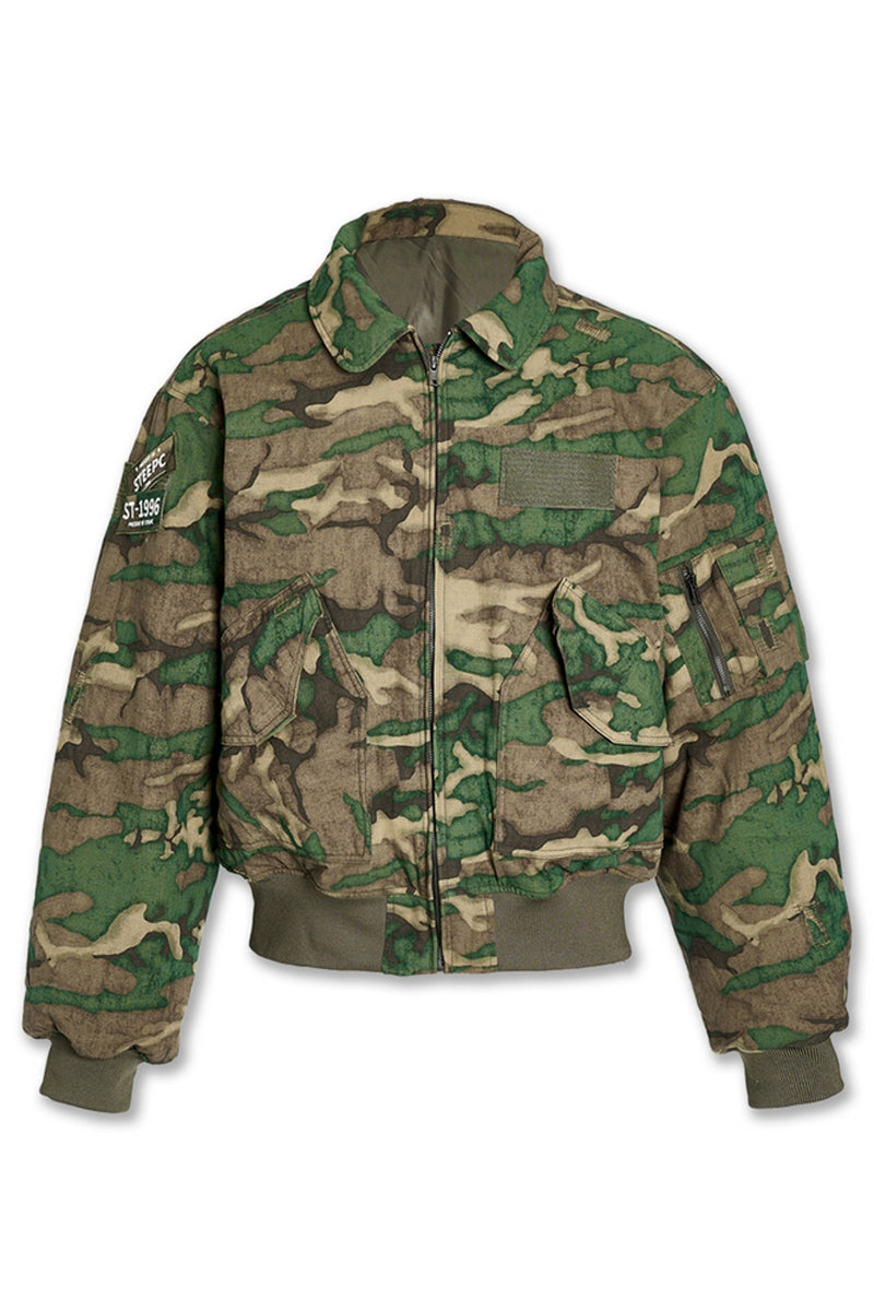 Military Green Patchwork MA2 Jacket