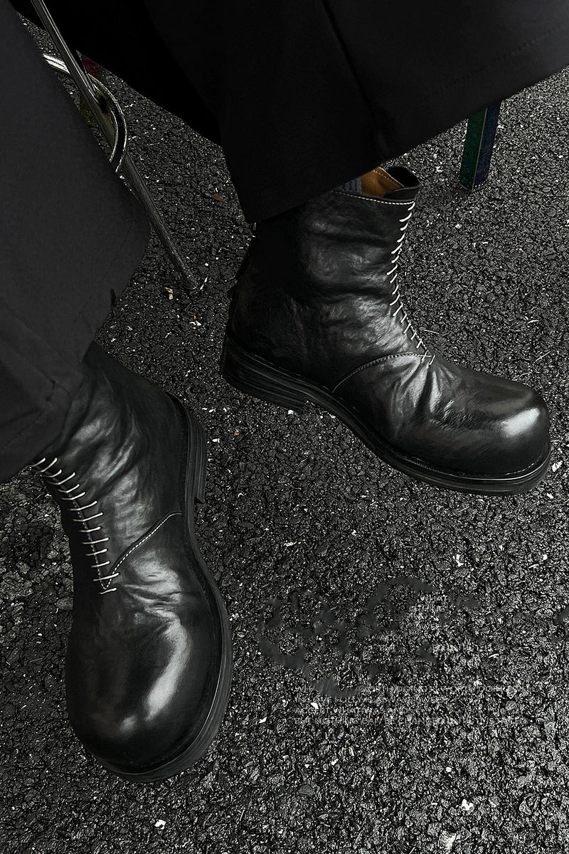 Chunky Leather Chelsea Boots
