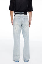 Distressed Hem Washed Jeans