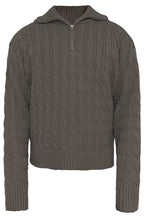 Half-Zip Cable Knit Sweater