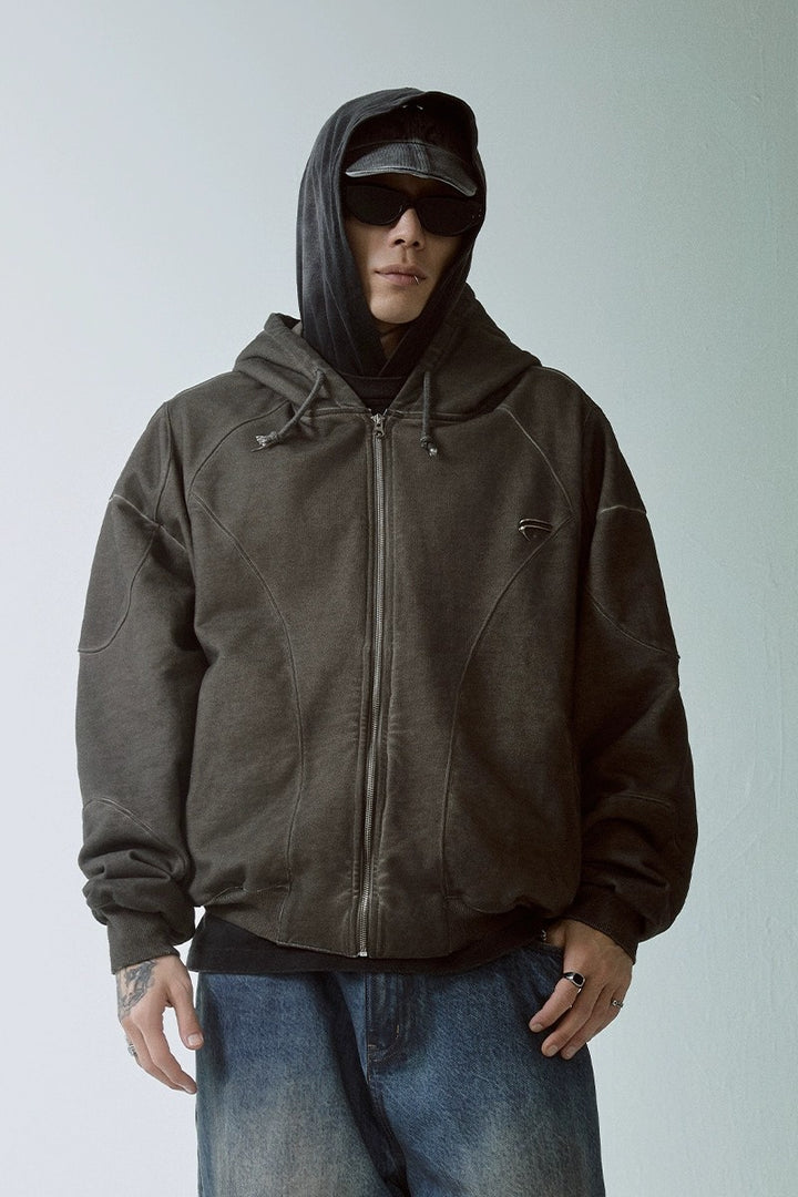 Distressed Utility Fleece Hoodie