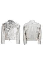 Snake Print PU Biker Jacket