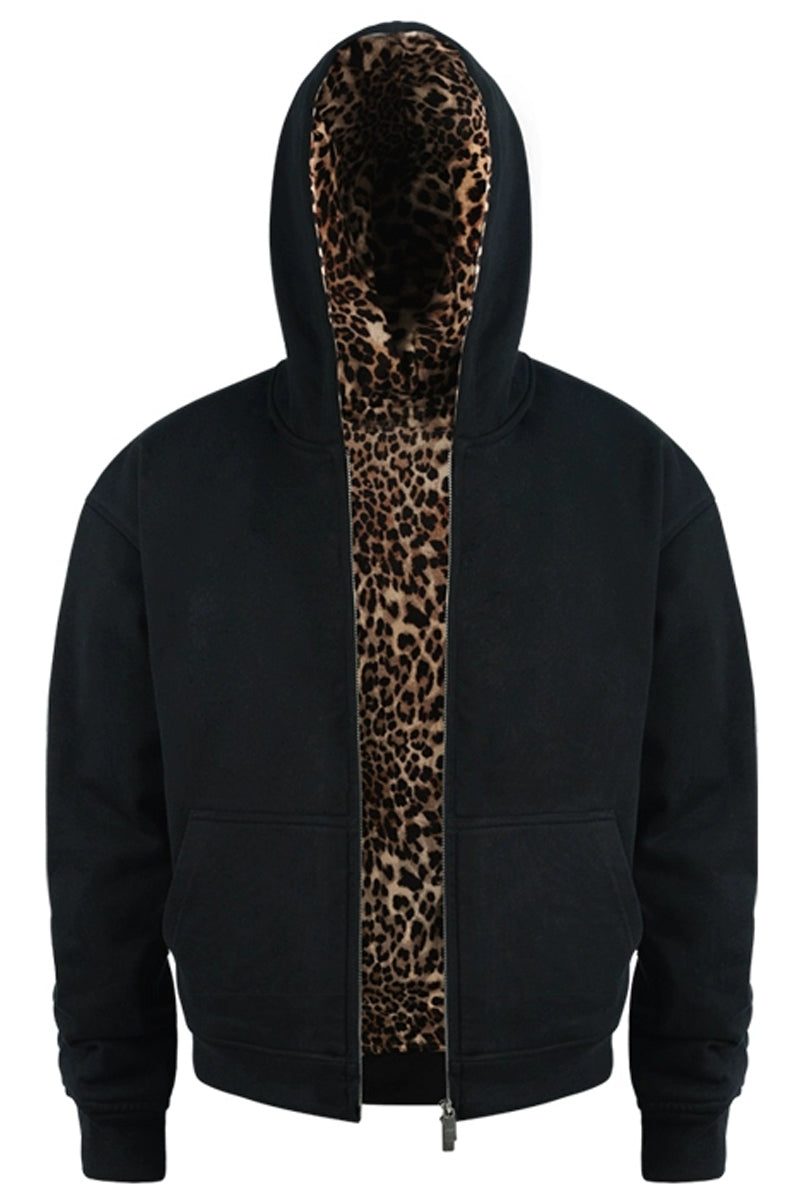 Heavyweight Zip Hoodie Leopard Lining