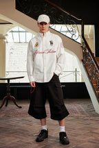 Oxford Embroidered Loose Fit Shirt