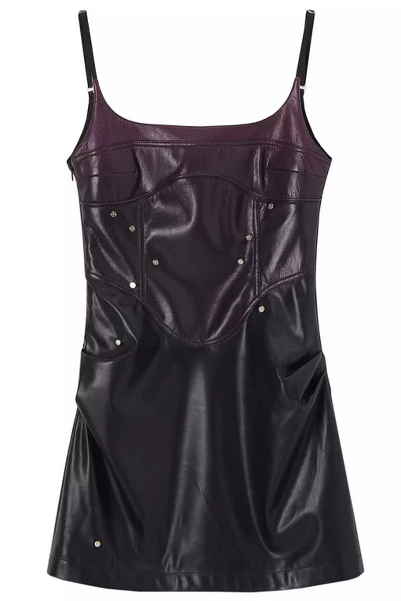 Gradient Leather Corset Dress