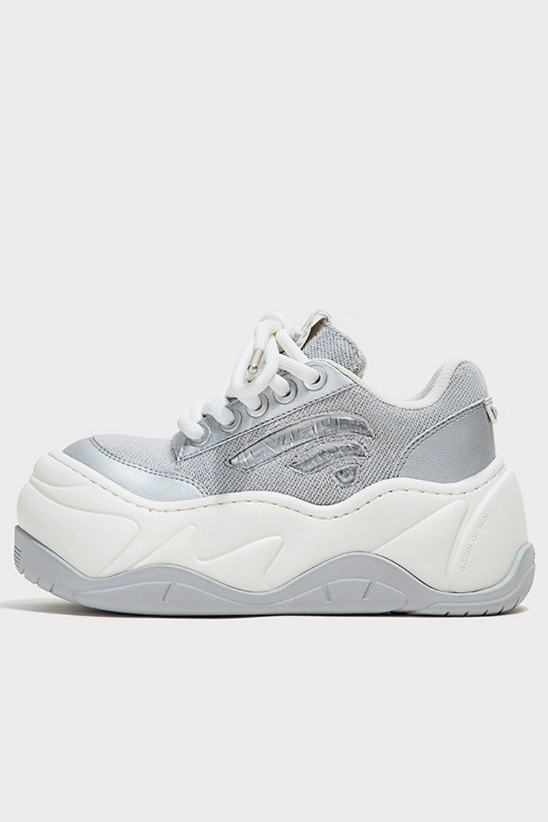 Chunky Platform Silver Shoes